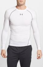 Men's Under Armour Heatgear Compression Fit Long Sleeve T-shirt, Size - White