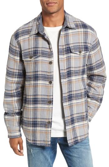 Men's True Grit Summit Plaid Faux Shearling Lined Shirt Jacket