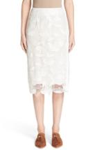 Women's Grey Jason Wu Embroidered Lace Pencil Skirt