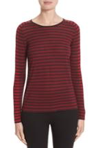 Women's Akris Punto Stripe Wool Pullover - Red