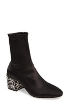 Women's Badgley Mischka Martine Statement Heel Sock Bootie M - Black