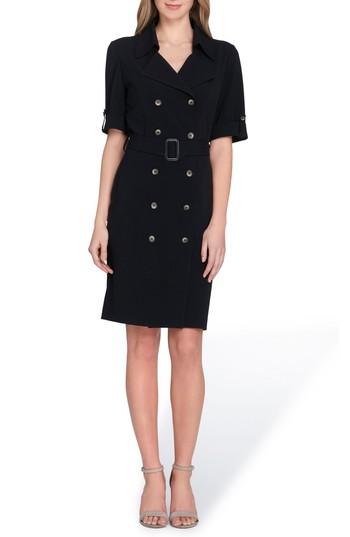 Women's Tahari Collared Sheath Dress - Black