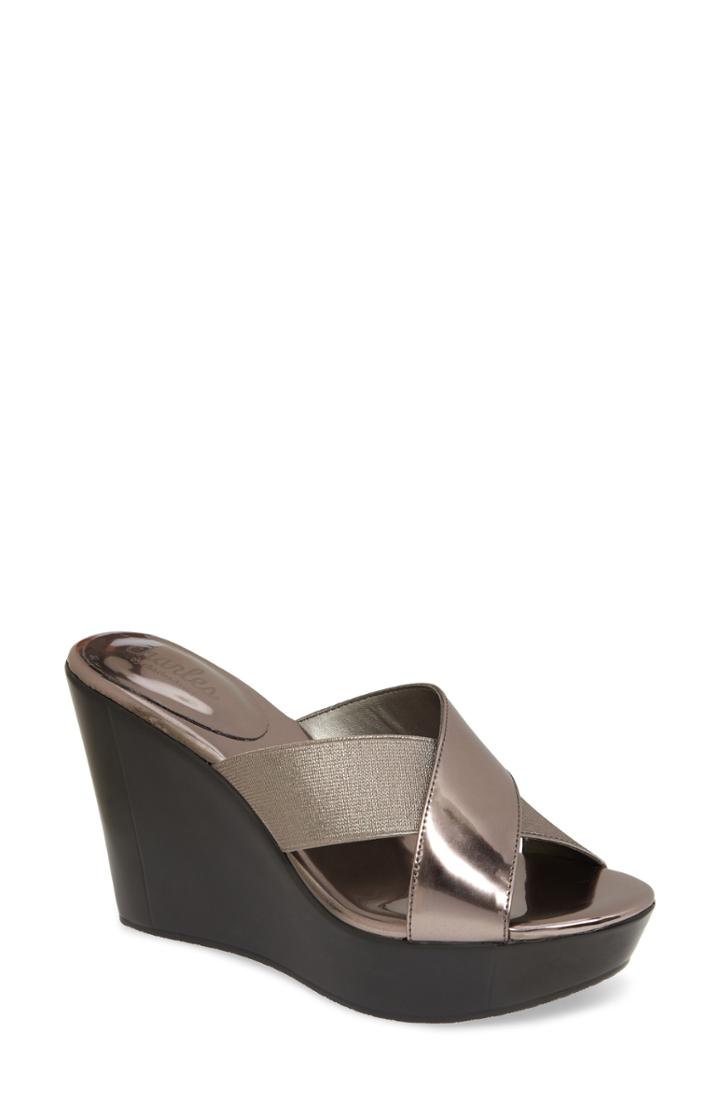 Women's Charles By Charles David Fuzho Platform Wedge Sandal .5 M - Beige