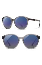 Women's Shwood 'bailey' 53mm Polarized Sunglasses - Smoke/ Ebony/ Blue Flash Polar