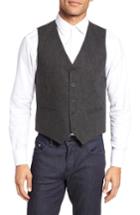 Men's Stone Rose Textured Wool Blend Vest (s) - Grey