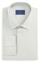 Men's David Donahue Regular Fit Check Dress Shirt .5 32/33 - Green
