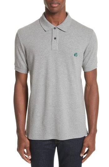 Men's Ps Paul Smith Ps Logo Pique Polo, Size - Grey