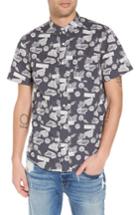 Men's The Rail Short Sleeve Print Poplin Shirt - Grey