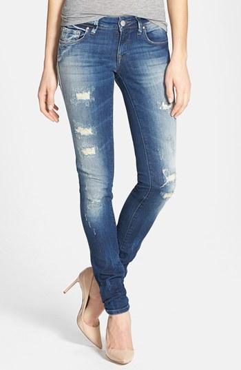 Mavi Jeans 'alexa Partly Cloudy' Distressed Stretch Skinny Jeans (artist Vintage) Womens Artist Vintage