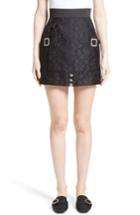 Women's Dolce & Gabbana Buckle Detail Jacquard Miniskirt Us / 42 It - Black