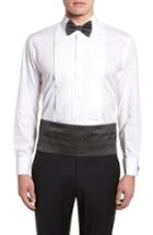 Men's David Donahue Geometric Silk Cummerbund & Bow Tie, Size - Black