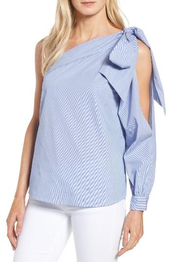 Women's Halogen One-shoulder Bow Top - Blue