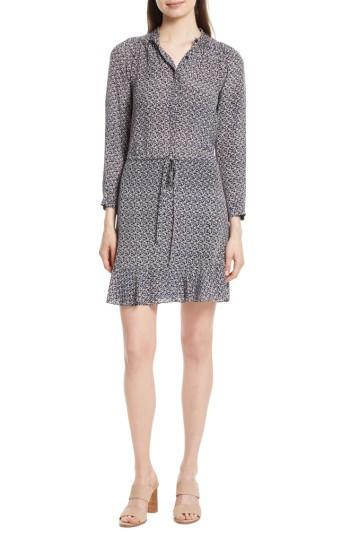 Women's Rebecca Taylor Static Print Silk Shirtdress - Blue