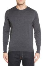 Men's John Smedley 'marcus' Easy Fit Crewneck Wool Sweater, Size - Black