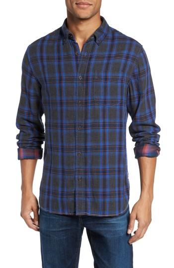 Men's Surfside Supply Plaid Sport Shirt, Size - Blue