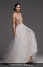 Women's Watters Wessex Beaded Open Back Gown, Size - Ivory