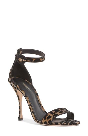 Women's Dolce & Gabbana Metallic Leopard Sandal .5us / 39eu - Brown