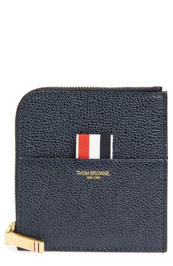 Men's Thom Browne Zip Wallet - Blue