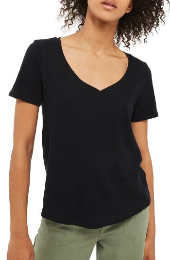 Women's Topshop Slub V-neck Tee
