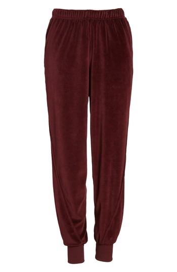 Women's Good American Velour Jogger Pants - Red