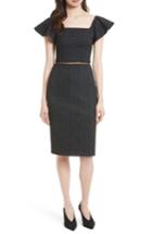 Women's Rebecca Taylor Jacquard Stretch Knit Sheath - Black
