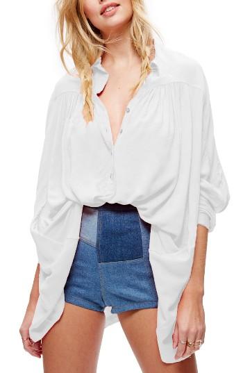 Women's Free People Lovely Day Shirt - Ivory