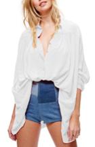 Women's Free People Lovely Day Shirt - Ivory