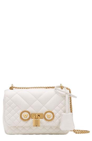 Versace Icon Quilted Leather Crossbody Bag - White