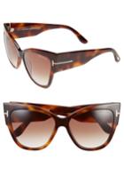 Women's Tom Ford Anoushka 57mm Gradient Cat Eye Sunglasses - Shiny Havana/ Gradient Brown