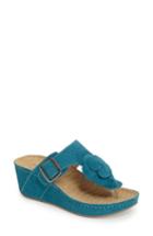 Women's David Tate Spring Platform Wedge Sandal N - Blue/green