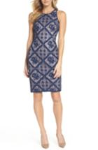Women's Adrianna Papell Floral Lace Sheath Dress - Blue