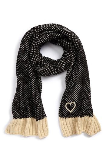 Women's Bp. Embroidered Edge Scarf, Size - Black