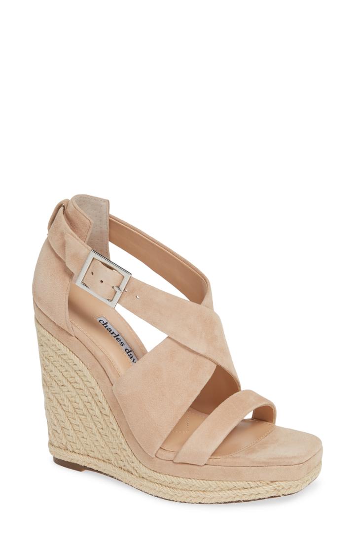 Women's Charles David Esper Espadrille Wedge Sandal .5 M - Beige