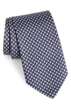Men's Salvatore Ferragamo Flo Print Silk Tie, Size - Blue