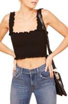 Women's Reformation Leonore Smock Crop Top - Black