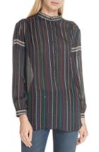 Women's Rag & Bone Austin Stripe Silk Shirt, Size - Blue