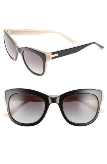 Women's Ted Baker London 51mm Square Cat Eye Sunglasses - Black