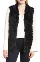 Women's La Fiorentina Genuine Rabbit Fur & Acrylic Knit Vest - Blue