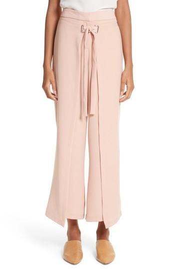 Women's Yigal Azrouel Tie Front Wrap Pants - Pink