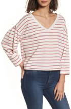 Women's Bp. Drop Shoulder Stripe Sweater, Size - Beige