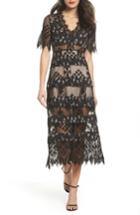 Women's Foxiedox Sweetwater Stripe Midi Dress - Black