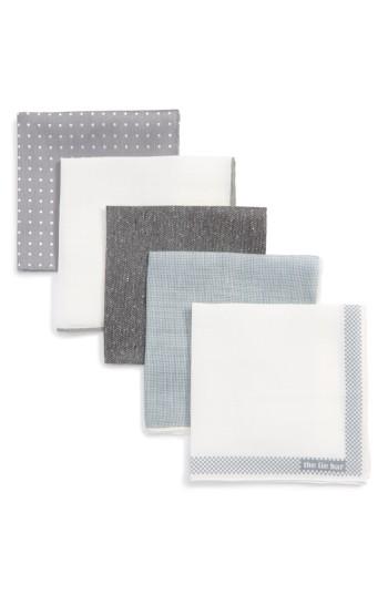 Men's The Tie Bar Basic Grey 5-pack Pocket Squares