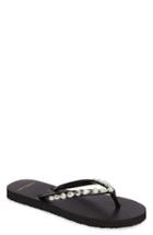 Women's Tory Burch Embellished Flip Flop M - Black