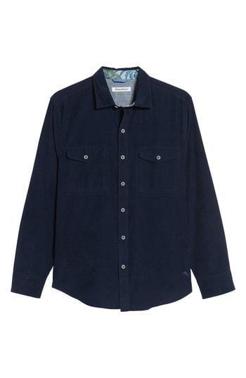 Men's Tommy Bahama Sun Coast Corduroy Shirt, Size - Blue