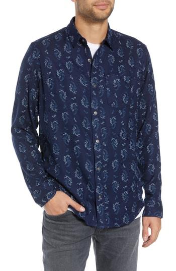 Men's Treasure & Bond Regular Fit Print Sport Shirt - Blue