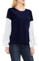 Women's Two By Vince Camuto Bubble Sleeve Mix Media Top