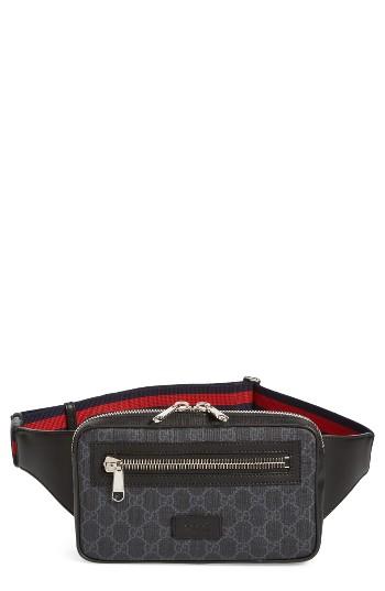 Men's Gucci Gg Supreme Canvas Belt Bag - Black