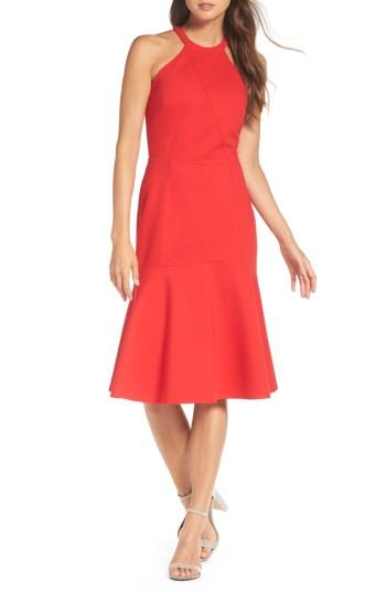 Women's Adelyn Rae Halter Ponte Midi Dress - Red