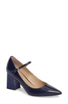 Women's Marc Fisher Ltd Zullys Snake Embossed Mary Jane Pump .5 M - Blue