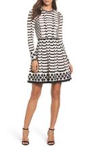 Women's Eliza J Stripe Knit Fit & Flare Dress - Pink